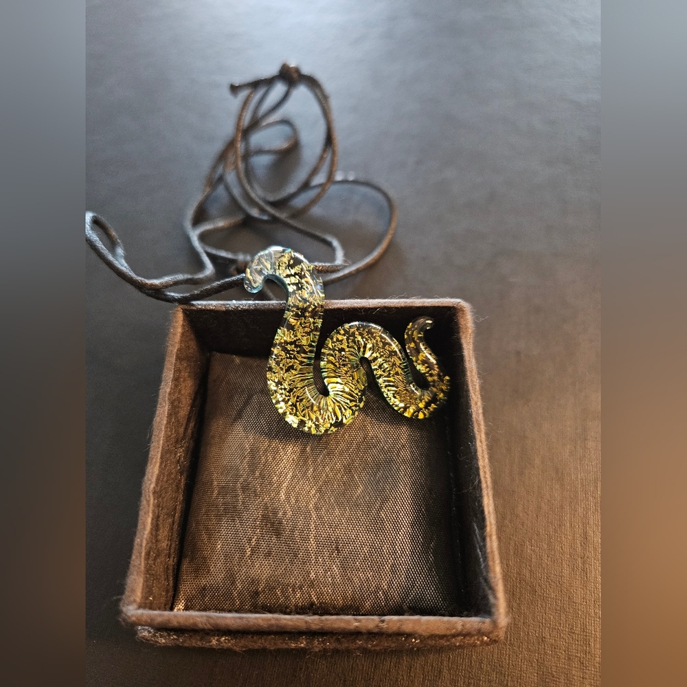 Glass Snake Necklace Pendant - unisex